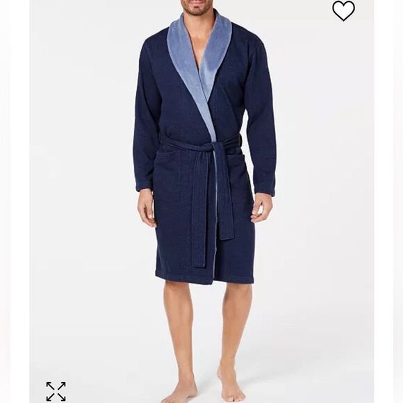 UGG Robinson Men's Navy and Light Blue Robe size XL/ XXL - Picture 3 of 14